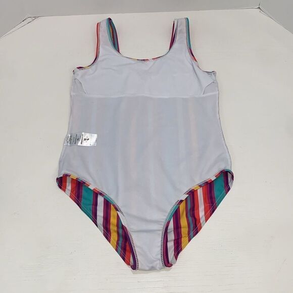 Everyday California Summer Striped One Piece Swimsuit Juniors Size 14 - Picture 11 of 14
